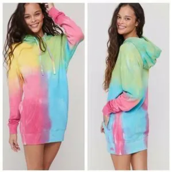 PINK Victoria's Secret Dresses & Skirts - NWT VS PINK X Spiritual Gangster Tie Dye Hoodie Dress